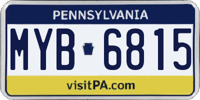 PA license plate MYB6815