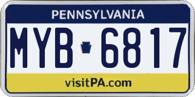 PA license plate MYB6817
