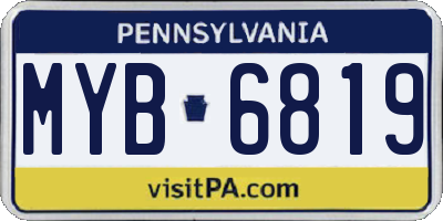 PA license plate MYB6819