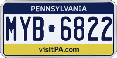 PA license plate MYB6822