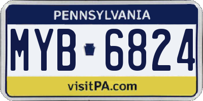 PA license plate MYB6824