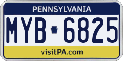 PA license plate MYB6825