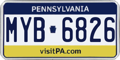 PA license plate MYB6826