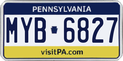 PA license plate MYB6827
