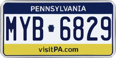 PA license plate MYB6829