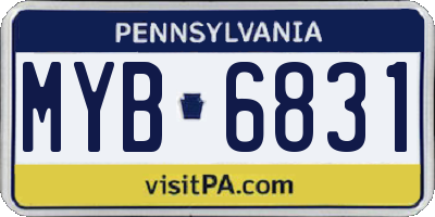 PA license plate MYB6831