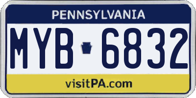 PA license plate MYB6832