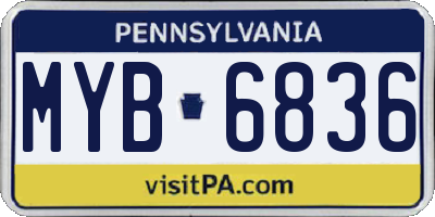PA license plate MYB6836