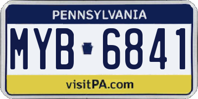 PA license plate MYB6841