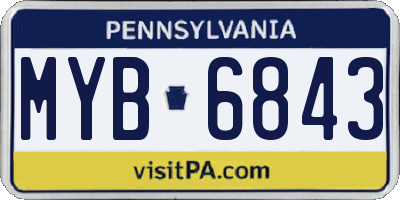 PA license plate MYB6843