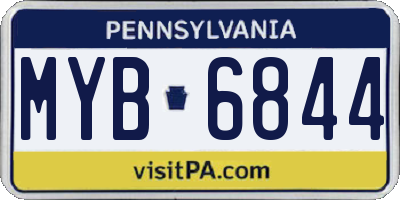 PA license plate MYB6844