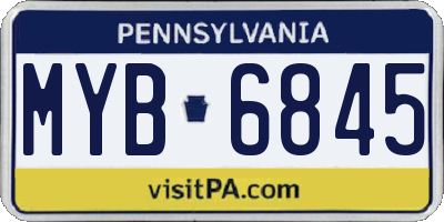 PA license plate MYB6845