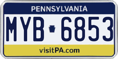 PA license plate MYB6853