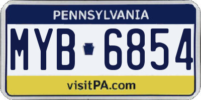 PA license plate MYB6854