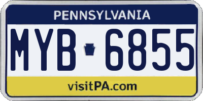 PA license plate MYB6855
