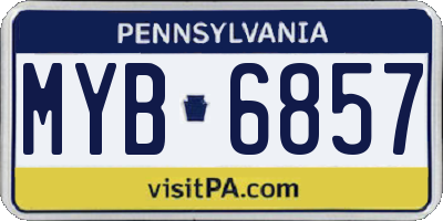 PA license plate MYB6857