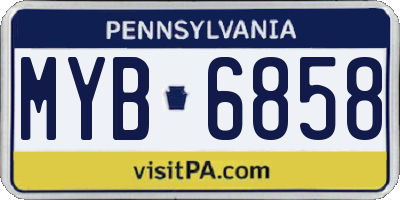PA license plate MYB6858