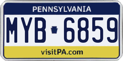 PA license plate MYB6859