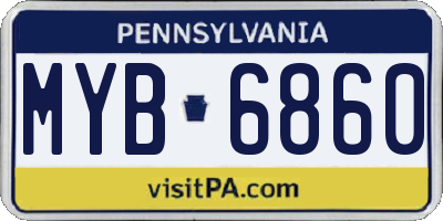 PA license plate MYB6860