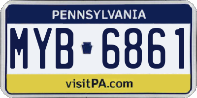 PA license plate MYB6861