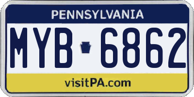 PA license plate MYB6862