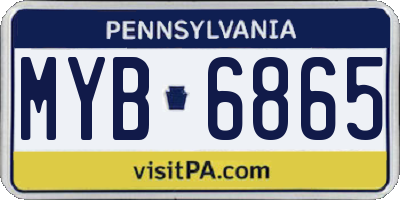 PA license plate MYB6865