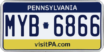 PA license plate MYB6866
