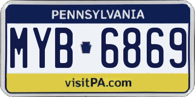 PA license plate MYB6869