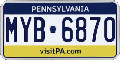 PA license plate MYB6870