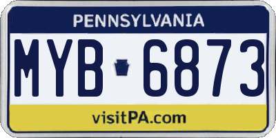 PA license plate MYB6873