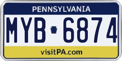 PA license plate MYB6874