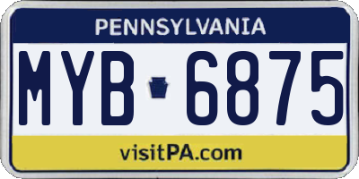 PA license plate MYB6875