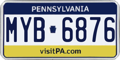 PA license plate MYB6876