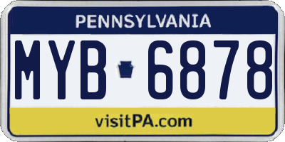 PA license plate MYB6878