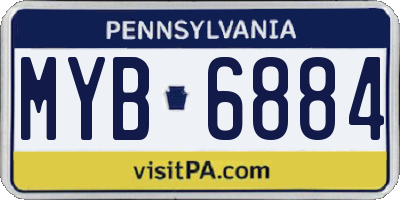 PA license plate MYB6884