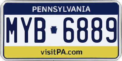 PA license plate MYB6889