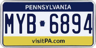 PA license plate MYB6894