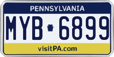 PA license plate MYB6899