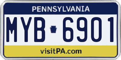 PA license plate MYB6901