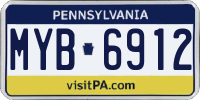 PA license plate MYB6912