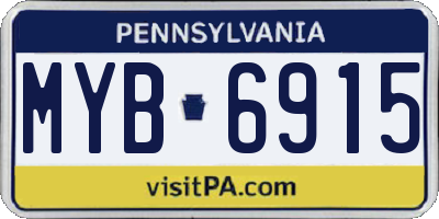 PA license plate MYB6915