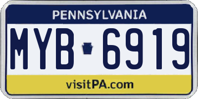 PA license plate MYB6919