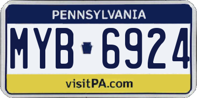 PA license plate MYB6924