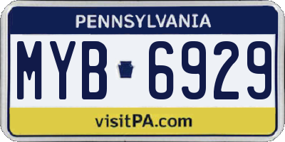 PA license plate MYB6929