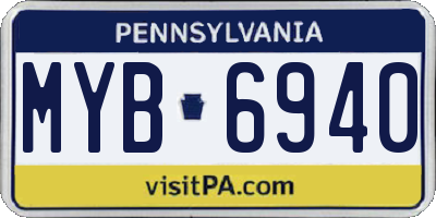 PA license plate MYB6940