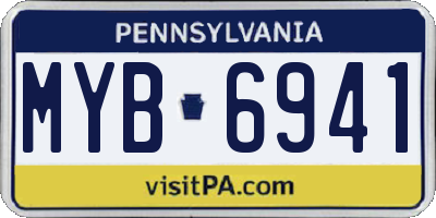 PA license plate MYB6941
