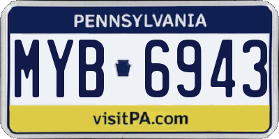 PA license plate MYB6943