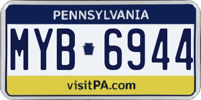 PA license plate MYB6944