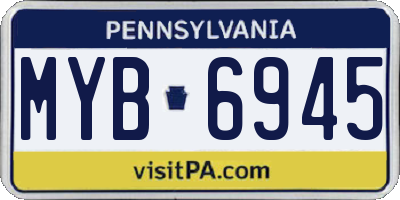 PA license plate MYB6945