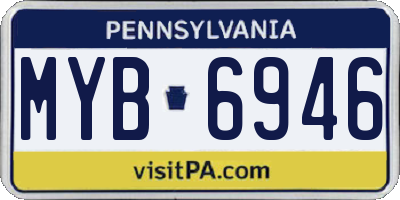 PA license plate MYB6946